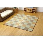 (SALE) ラグマット 夏用 い草ラグ 約2畳 約191×191cm ブラウン 日本製 防音 ボリューム仕様 裏ソフトテック15mm
