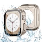 2 in 1防水設計 POLINK 対応 アップルウォッチ カバー Series 9/8/7/SE/6/5/4 45mm PC素材 強化ガラス 対応 Apple Watch カバー防水 一体型 新デザイン 3D直角エ