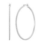 【並行輸入品】Silpada 'Eclipse' Cubic Zirconia Hoop Earrings in Sterling Silver