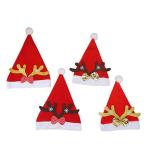 EKUIZAI サンタ帽子 4枚 クリスマス 大人 子供用 ふかふか 可愛い コスプレ小物 クリスマス飾り プレゼント 暖かい 男女兼用 サンタクロー