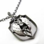 Yahoo! Yahoo!ショッピング(ヤフー ショッピング)白い翼が輝くエンブレム　シルバー925　ブラック　ペンダント/ネックレス/ブルームーンストーン/SV925/ブラック/クロス/メンズ/羽