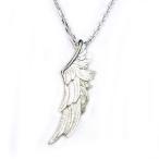 Yahoo! Yahoo!ショッピング(ヤフー ショッピング)輝く白い翼　シルバー925　フェザーペンダント/ネックレス/CZ/SV925/シルバー/キュービックジルコニア/羽/羽根/ウィング/メンズ