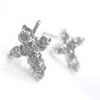 シルバー925　ピアス　クロスのキュービックジルコニア