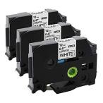 Airmall 互換 ピータッチ テープ 12mm TZeテープ TZe-231 ブラザーラミネートテープ と互換性のある ぴーたっちテープ 白地黒文