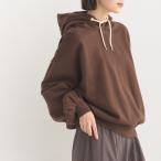 OMNES 裏起毛スウェット 袖ボリュームパーカー レディース トップス フリーサイズ 長袖 カジュアル 無地 プルオーバーパーカー