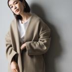 OMNES スポンジポンチノーカラージャケット  レディース カジュアル 秋冬 フリーサイズ 無地  ダンボール素材 ダンボールニット ダンボール