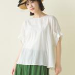 OMNES コットンドビー袖タックドルマン半袖 レディース 半袖シャツ シアー フリーサイズ カジュアル インド綿 ドルマンスリーブ 透け感 春夏