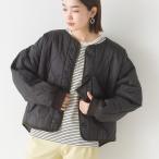 OMNES ウェーブキルトショートジャケット キルティングジャケット  レディース アウター カジュアル 秋冬 中綿  防寒 ノーカラージャケット ブルゾン