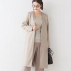 OMNES Another Edition ストレッチカチオン ノーカラージャケット  レディース きれいめ カジュアル ロング丈 ニュアンスカラー フリーサイズ