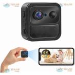防犯カメラ 家庭用 4K スマホ連動対応 wifiカメラ 動体検知 小型カメラ 50日間待機可能 リアルタイム遠隔 監視カメラ 室内室外 留守番カメラ 簡単