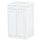 ごみ箱内蔵薄型キッチンカウンター 隠しキャスター付き 幅45cm高さ71cm ホワイト MUD-6256WH hg-mud-6256wh