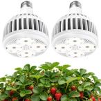 植物育成ライト LED 22W E26口金 フルスペクトル 5800K 昼白色 高演色CRI95 高PPFD 省エネ 長寿命 PSE認証済 難燃性プラスチック 2個セット 観葉植物