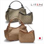 グランデ＆マロン手提げ 日本製 豊岡かばん 国産生地 実用的 通勤 旅行 プレゼント 母の日 誕生日 モノグラム柄 HILOCK柄（ブラウン）