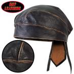 米国直輸入! ホットレザー ブラウン ラブ オフ シーム レザー ヘッドラップ! 黒 ブラック 本革 バンダナ インナーキャップ サイズフリー! バイクに!