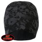 米国直輸入! ホットレザー エンシャントスカルズ ニットキャップ ニット帽 ビーニー 帽子 骸骨 米国バイカー専門ブランド 防寒 バイクに!