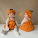 ベビー 衣装  ハロウィン 赤ちゃん 可愛い 仮装 コスプレ 幼児 ロンパース かぼちゃ 帽子セット コスチューム お化け 赤ちゃん着ぐるみ パーティー 道具