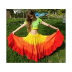 3月入荷予定 ベリーダンス インド製 25ヤード コットン ジプシー スカート グラデーション 黄 オレンジ 赤