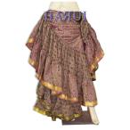 ベリーダンス ジプシー スカート 25ヤード インド製 シルクサテン 柄