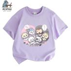 ちいかわ ハチワレ うさぎ キッズ Tシャツ 子供用 丸首 半袖プリントシャツ トップス 通園 通学 ティシャツ 綿