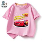 カーズ ライトニング・マックィーン キッズ Tシャツ 子供用 丸首 半袖プリントシャツ トップス 通園 通学 ティシャツ 綿