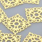 透かしパーツ ゴールド 10枚セット スクエア 四角 中 sg06 チャーム レジン スカシパーツ アクセサリー パーツ 金具 プレート メタル ハンドメイド 材料 T-329