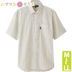 シャツ メンズ 用 半袖 スナップボタン 麻混 しじら シニアファッション 高齢者 服 M L LL 春夏 ホックボタン