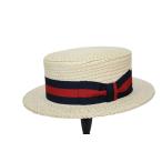 1850年創業 Tesiテシ イタリア製 カンカン帽 ストライプリボン 57cm 59cm 61cm トラディショナル メンズ 帽子 麦 T0622
