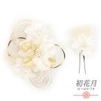 ショッピング髪飾り 髪飾り 成人式 水引 振袖 袴 2点セット 花 白 ゴールド かすみそう ラインストーン パール ラメ トレンド コーム かわいい おし No.12-0476