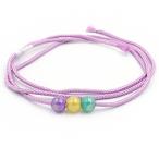 浴衣紐飾り紐薄紫黄色紫緑トンボ玉ビ...