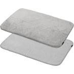 シービージャパン バスマット タオル地 60×40cm グレー マイクロファイバー 吸水 速乾 リバーシブルバスマット carari x1