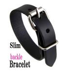 Yahoo! Yahoo!ショッピング(ヤフー ショッピング)本革 ブレスレット レザー細 バックル メンズ レディース ブラック黒無地/メール便可