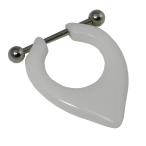 メンズ ピアス アクリル白 ステンレスポスト バーベル/在庫限り価格