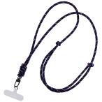 ショルダーストラップ 丸紐タイプ D ネイビー×レッド×ホワイト グッズ スマートフォン アクセサリー スマホ iPhone ストラップ 首掛け   LNSS01D