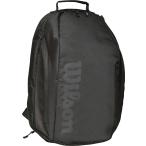 ウイルソン Wilson TEAMJ BACKPACK BLACK 硬式 軟式 ソフトテニス バックパック リュックサック カバン ブラック 黒 ラケット2本収納可能 耐久性  WR8