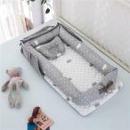 Luddy ベビーベッド 新生児 枕付き ベッドインベッド 折りたたみ式 携帯型ベビーベッド 添い寝 ポータブル 出産祝い 通気性 洗濯可能 0-24