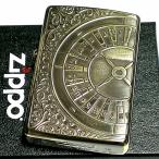 ZIPPO ライター アンティークルーレット ジッポ かっこいい アラベスク 中世模様 ブラス燻し アンティークゴールド メンズ レディース