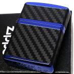 ZIPPO ライター アーマー カーボン ジッポ おしゃれ ブルーイオンコーティング 4面連続加工 ブラック シンプル 黒 青 かっこいい メンズ