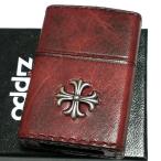 ショッピングzippo ZIPPO ライター 本牛革巻き ヴィンテージレッド Leather Cross ジッポ レザー クロス 十字架 赤 シンプル 牛革 おしゃれ 男性 ギフト