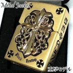 ショッピングzippo ZIPPO ライター メタルジャケット ジッポ 超重厚 艶消しゴールド クロスメタル 金タンク 5面デザイン 十字架 アクセサリー