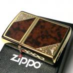 ショッピングzippo ZIPPO ライター ジッポ ゴールド＆ブラウン クラシック アラベスク 両面加工 鼈甲マーブル柄 金タンク かっこいい