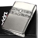 ZIPPO ライター おしゃれ ユリアラベスク 3面連続彫刻 中世模様 ジッポ シルバー 燻し仕上げ 銀 メンズ ギフト