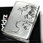 ショッピングタトゥー ZIPPO ライター ドラゴンタトゥー ジッポ 龍 シルバー トライバル ２面彫刻 銀燻し仕上げ 竜 メンズ プレゼント ギフト