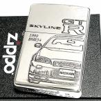 ZIPPO ライター スカイラインGT-R 生誕50周年記念 ジッポ R34 限定 日産公認モデル GTR-BNR34 シリアル入り シルバーイブシ