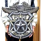 ショッピングアメリカンイーグル ブリキ看板 POLICE エンブレム かっこいい 壁掛け プレート ビンテージ 雑貨 イーグル おしゃれ アメリカン ポリスバッジ ガレージ