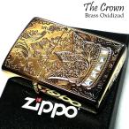 ショッピングzippo ZIPPOライター 限定ジッポ クラウン スワロフスキー シリアルナンバー入り 王冠 アンティークブラス メンズ プレゼント ギフト