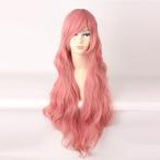  free shipping wig lady's long full wig costume cosplay small articles free size pink 80cm net attaching 