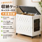 収納ボックス 折りたたみ 収納ケース キャスター付き 大容量 衣類収納 フラップ上蓋 透明バックルサイド扉 3 サイズ展開 布団・おもちゃ・小物収納 省スペース