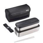 フレッシュランチボックス ドットブラック 1.1L DSD-1105W-D-BK (お弁当箱 ステンレス 保冷ケース ハシ レンジ 食洗機 サーモス) 爆買