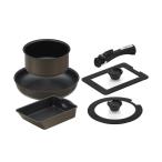 ダイヤモンドコートパン 6点セット ブラウンメタリック MEGI-6S (鍋 フライパンセット IH ガス オーブン 食洗器 アイリスオーヤマ) 爆買