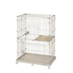  кошка клетка широкий 2 уровень свет бежевый PEC-902V ( кошка для клетка домашнее животное клетка одним движением дверь товары для домашних животных Iris o-yama). покупка 